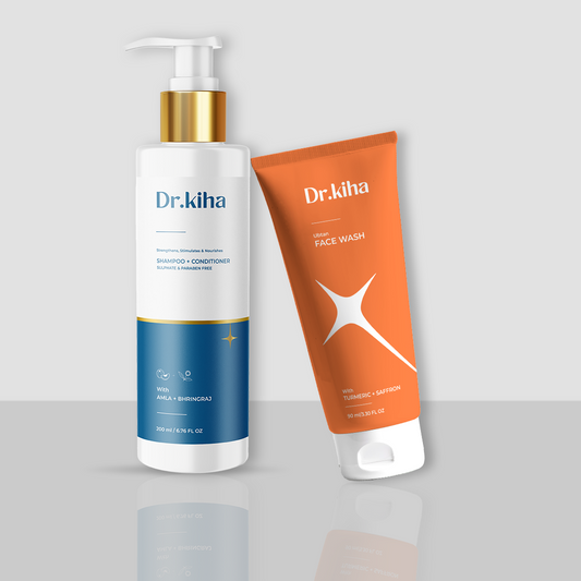 Complete Skin & Hair Revitalizing Duo (Herbal Shampoo + Ubtan Face Wash)