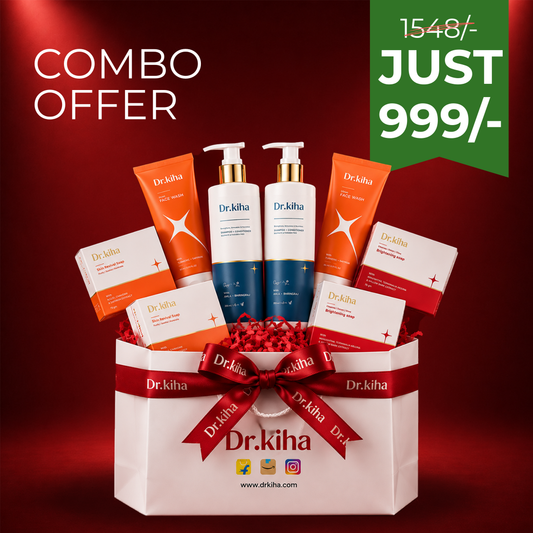 Dr Kiha combo ( 2face wash +2 shampoo & conditioner +2 brighening soap + 2skin revival soap )