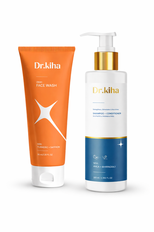 Complete Skin & Hair Revitalizing Duo (Herbal Shampoo + Ubtan Face Wash)