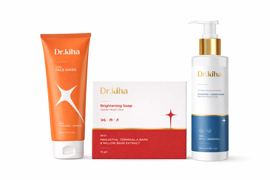 All-In-One Ayurvedic Care Trio (Shampoo + Face Wash + Cleansing Soap)